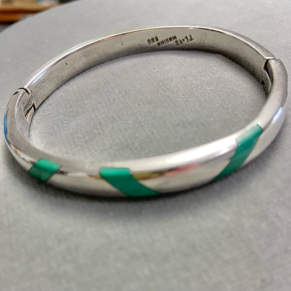 925 Silver & Turquoise Clasping Bangle